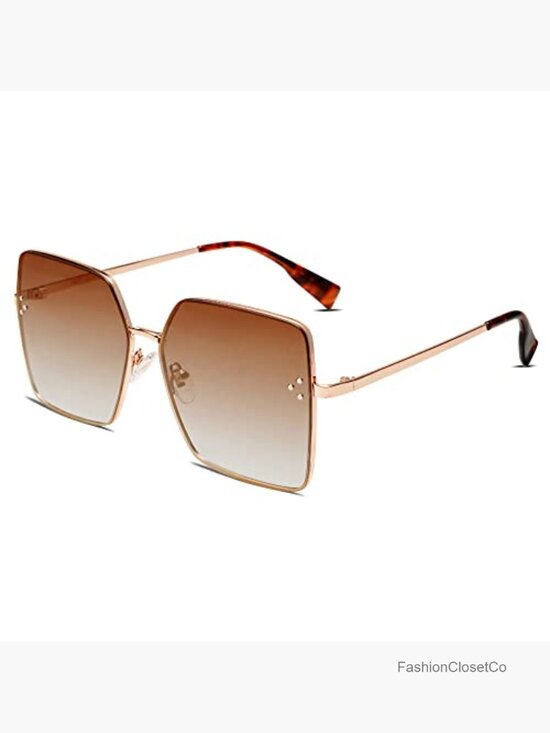 Trendy Square Oversized Sunglasses UV Protection Metal Frame main image 5